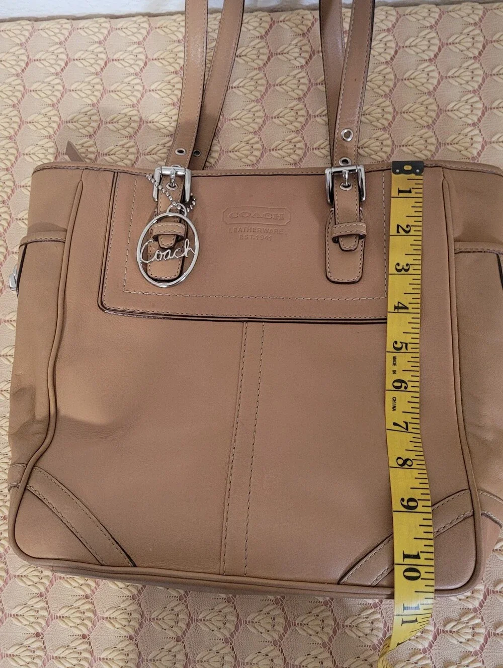 Coach Legacy Natural Cowhide Camel Tan Leather Classic Tote Shoulder Bag